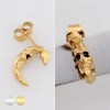 GOTHIC SKULL CRESCENT MOON CELESTIAL HAMMERED 316L SURGICAL STEEL EARRING